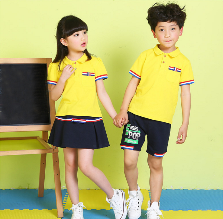 兒童園服純棉夏季套頭運動(dòng)服定制運動(dòng)套裝校服